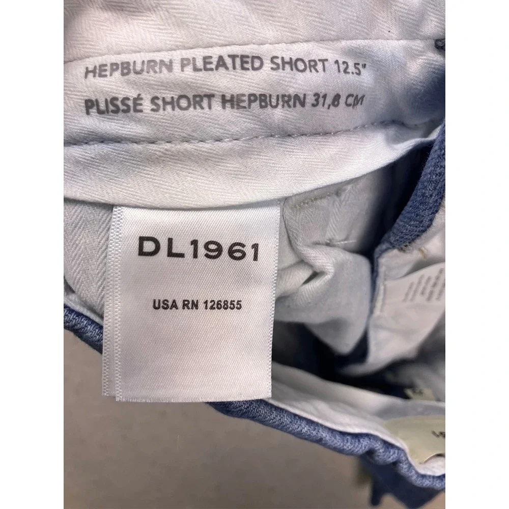 DL1961‎ Hepburn Pleated Short Women 23 Blue High Rise Bermuda Denim